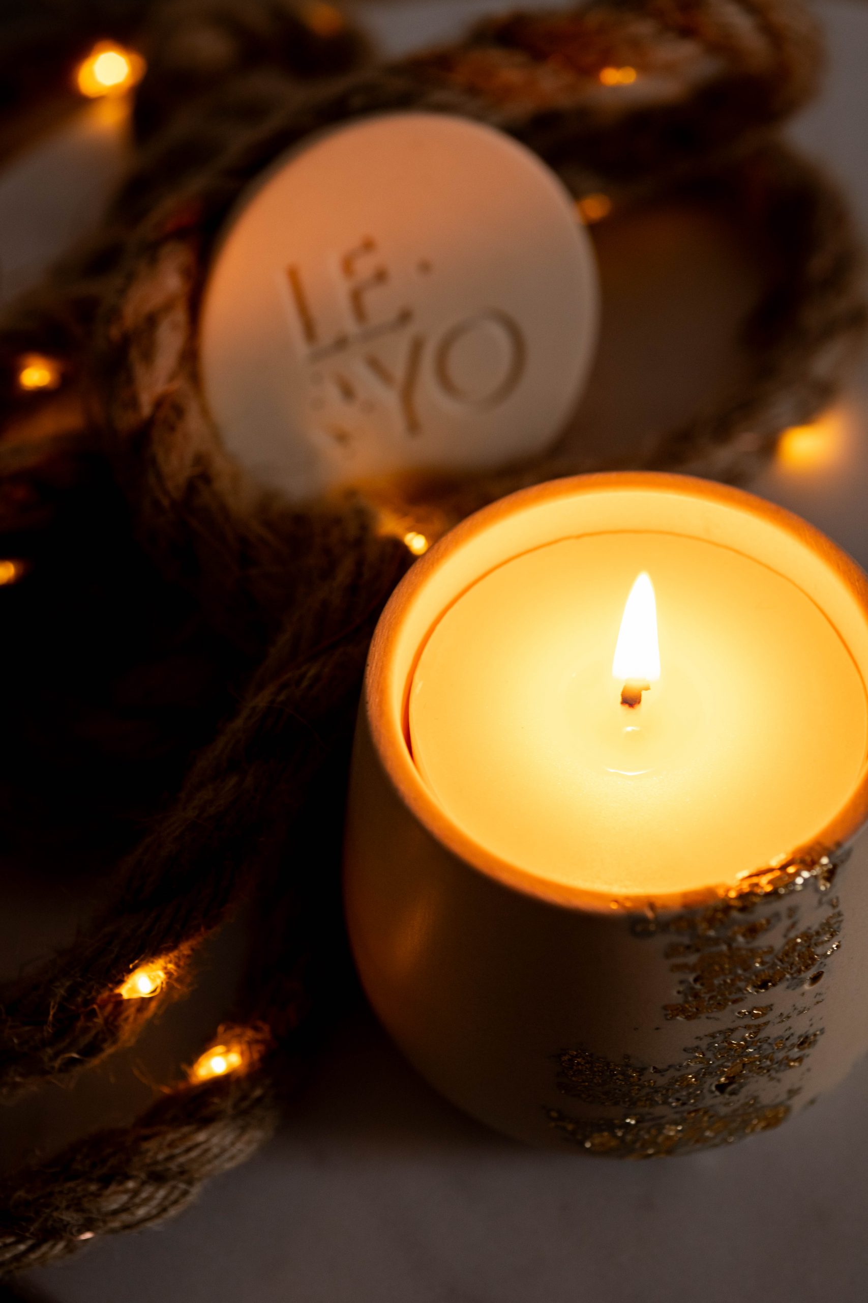 Bougie rechargeable complète (contenant beige + recharge) – Image 5