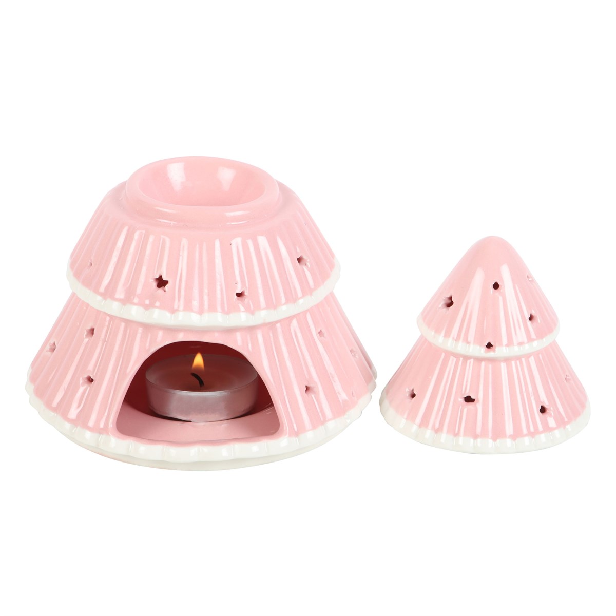 Brûle parfum pour fondants parfumés - sapin de Noël rose – Image 3