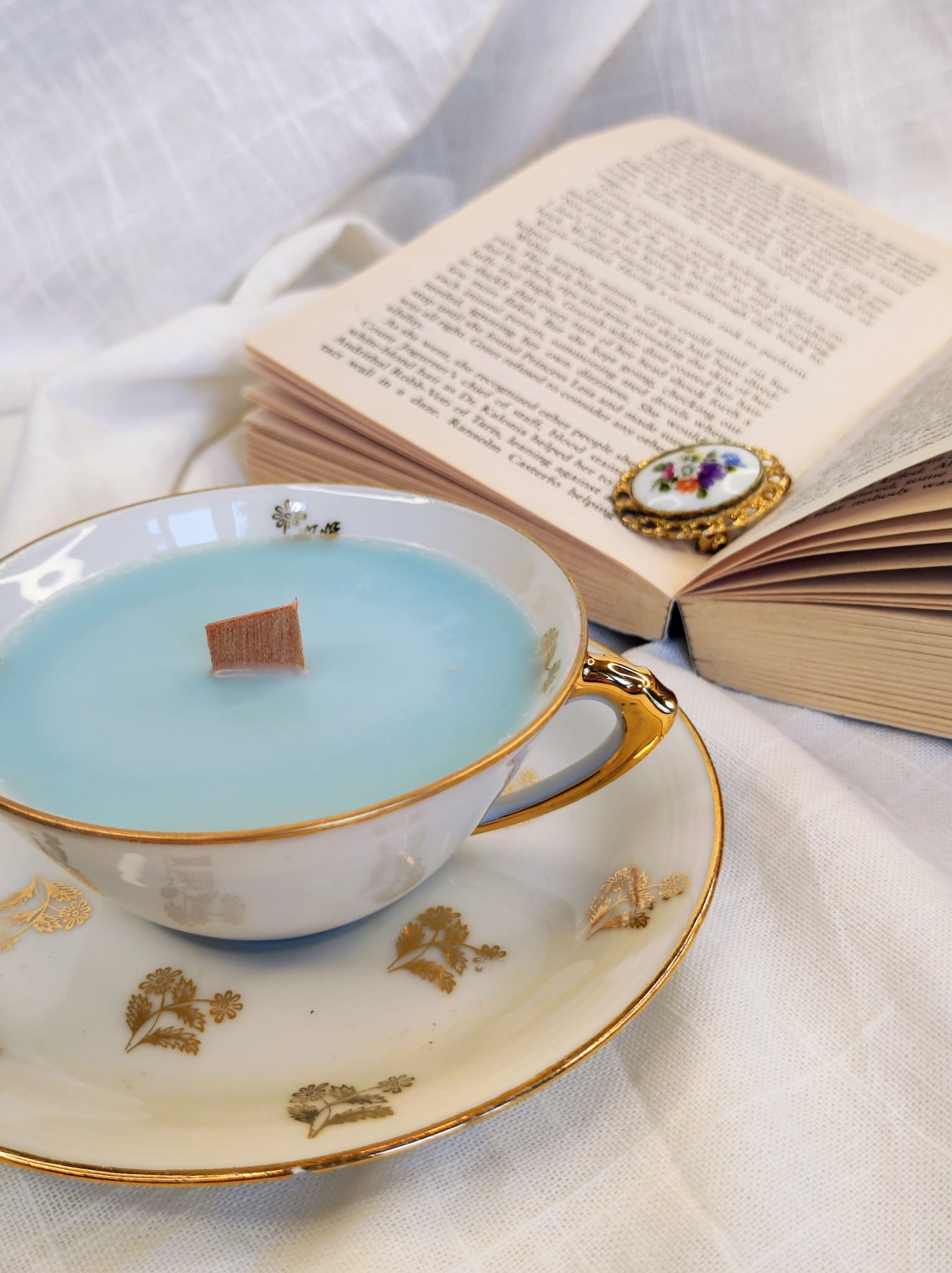 Bougie muffin aux myrtilles tasse ancienne vintage – Image 4