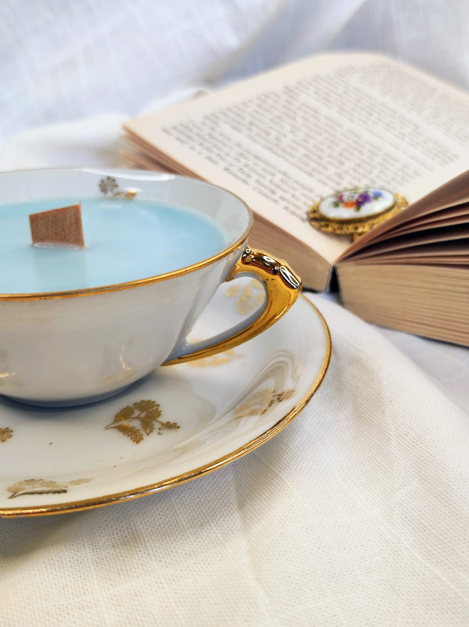 Bougie muffin aux myrtilles tasse ancienne vintage – Image 3