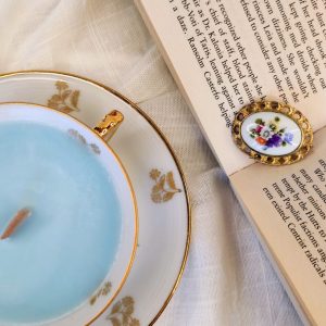 Bougie muffin aux myrtilles tasse ancienne vintage