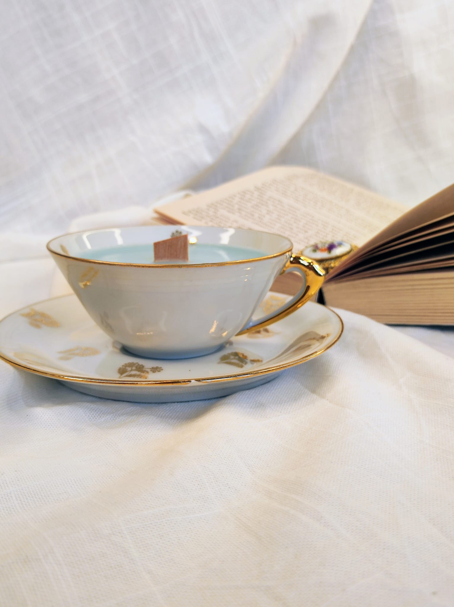 Bougie muffin aux myrtilles tasse ancienne vintage – Image 2