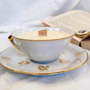 Bougie tarte au citron meringuée tasse ancienne vintage