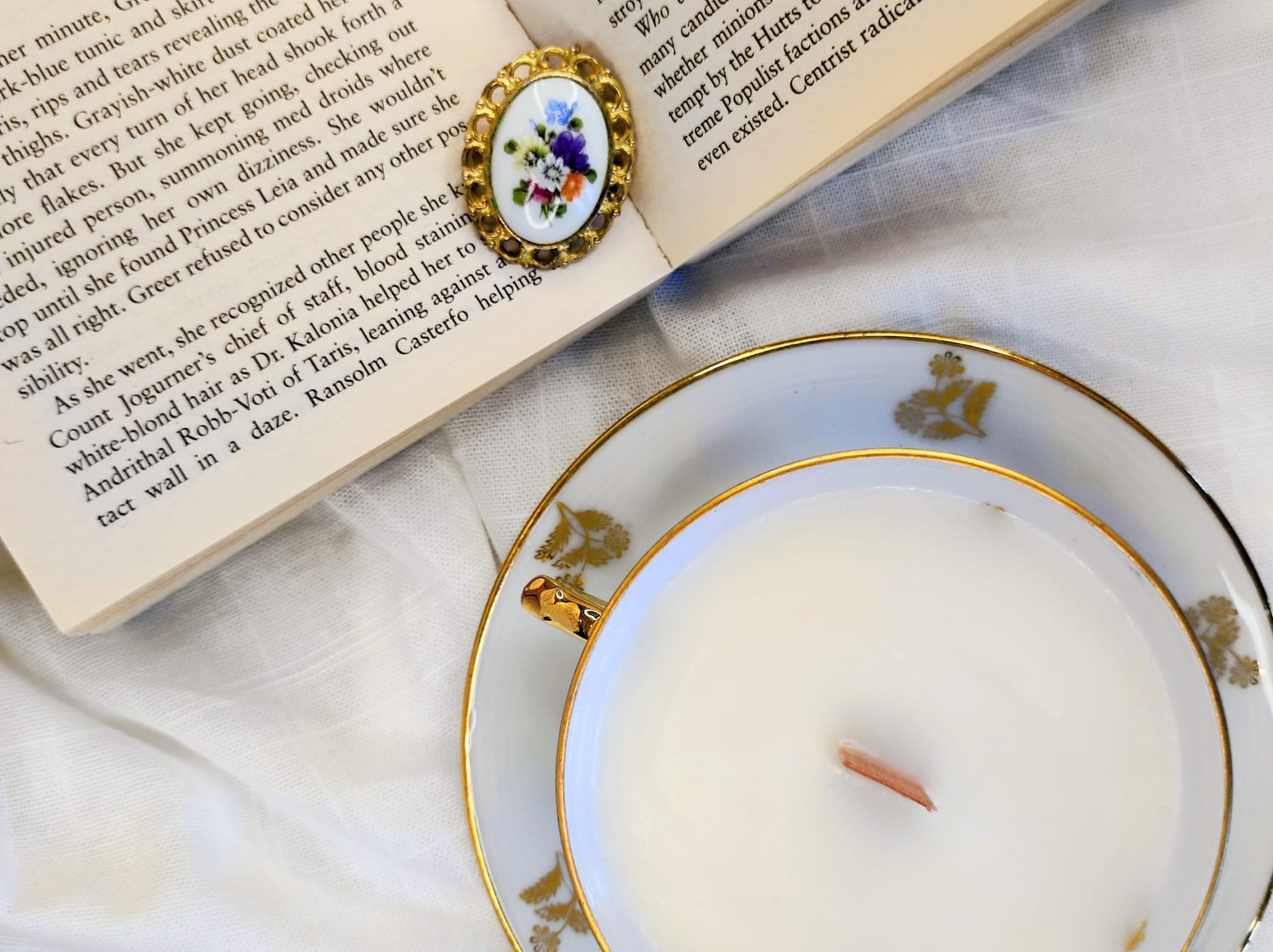 Bougie tarte au citron meringuée tasse ancienne vintage – Image 4