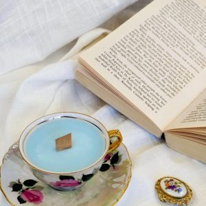 Bougie muffin aux myrtilles tasse ancienne vintage