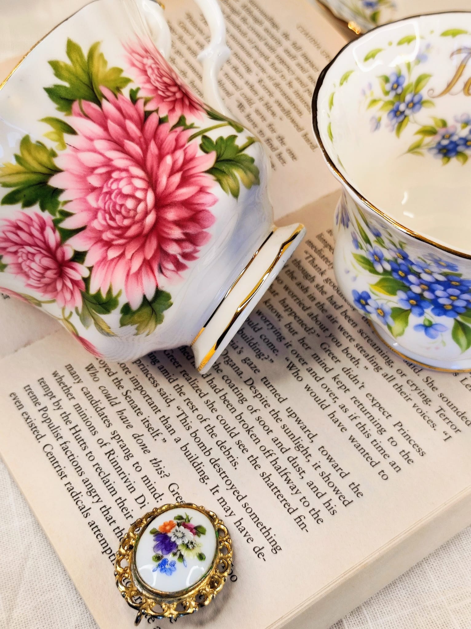 Bougie rose jasmin tasse ancienne vintage ROYAL ALBERT – Image 7